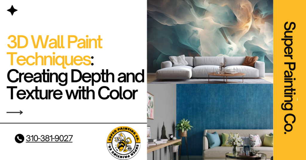 3D Wall Paint Techniques: Creating Depth and Texture with Color Meta Description: Discover the top 3D wall paint techniques that transform your walls into stunning focal points. Super Painting Contractors offer creative painting styles. Facebook/ Twitter Post: Discover the top 3D wall paint techniques that can transform your walls into stunning focal points. From stucco painting to marbleizing and geometric patterns, Super Painting Contractors offers creative ways to add depth and texture to your space in Torrance, Redondo Beach, Manhattan Beach, and beyond. Learn how these techniques can elevate your interiors!